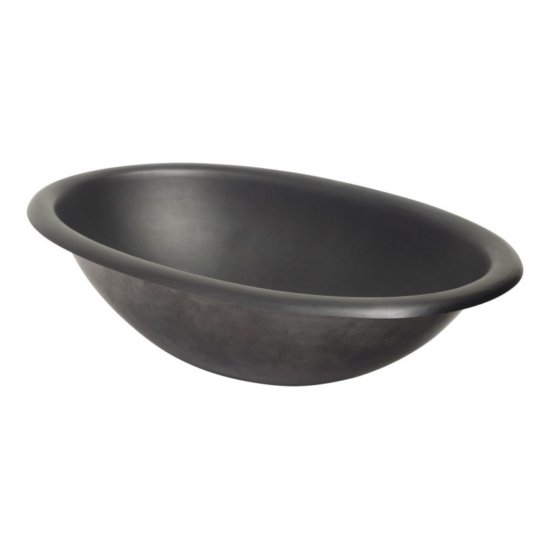 Huacana Bathroom Oval Undermount/Drop-In Sink, 19 x 14 in, Smooth Matte Black