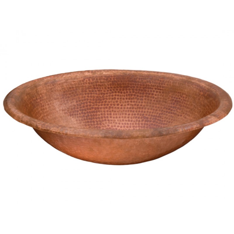 Copper Bathroom Sink - Matisse Oval Fired With Drain