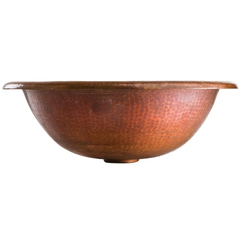 Alder 11 Hand Hammered Copper Sink Bowl With Drain