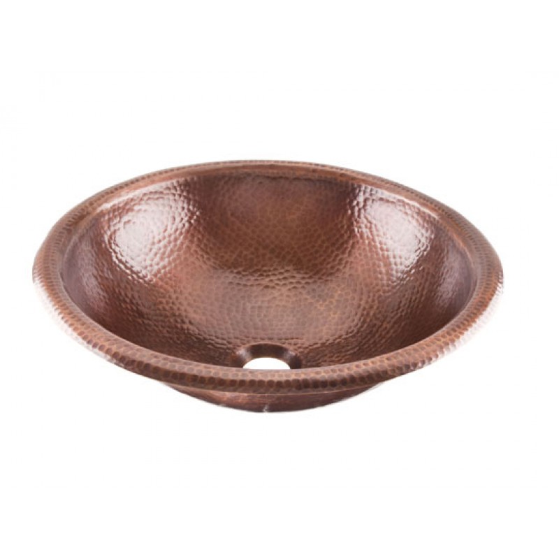 Tacambaro Antique Copper Round Undermount or Drop In Sink
