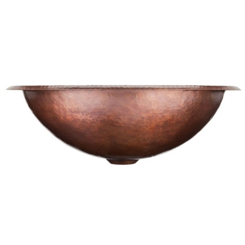 Tacambaro Antique Copper Round Undermount or Drop In Sink
