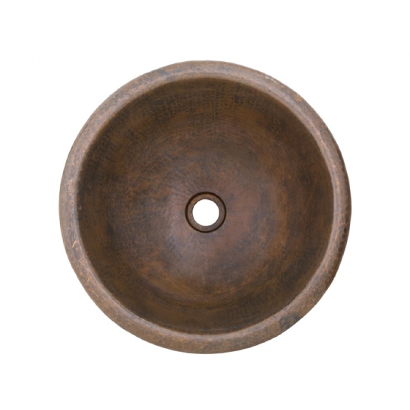 Alder Round Black Copper Sink With Drain
