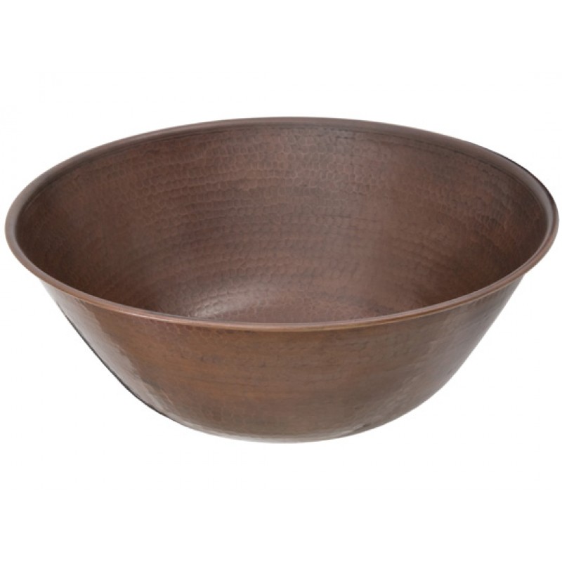 Beech Round Black Copper Sink With Drain