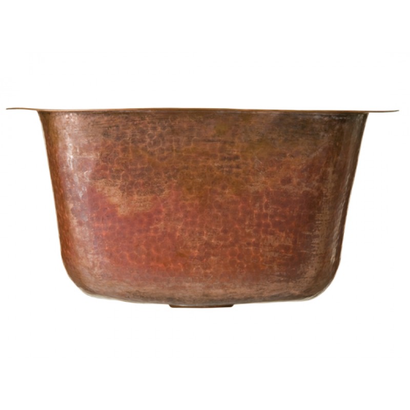 Tamayo Bar/Prep/Bathroom Square Undermount/Drop-In Sink, 12 in, Hammered Fired Copper