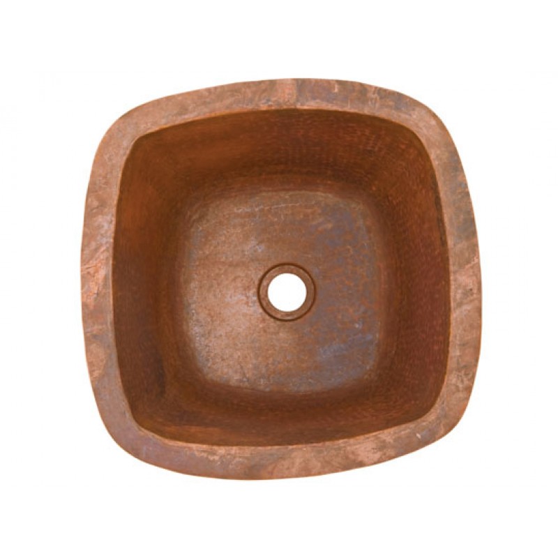 Picasso II Square Copper Sink With Drain