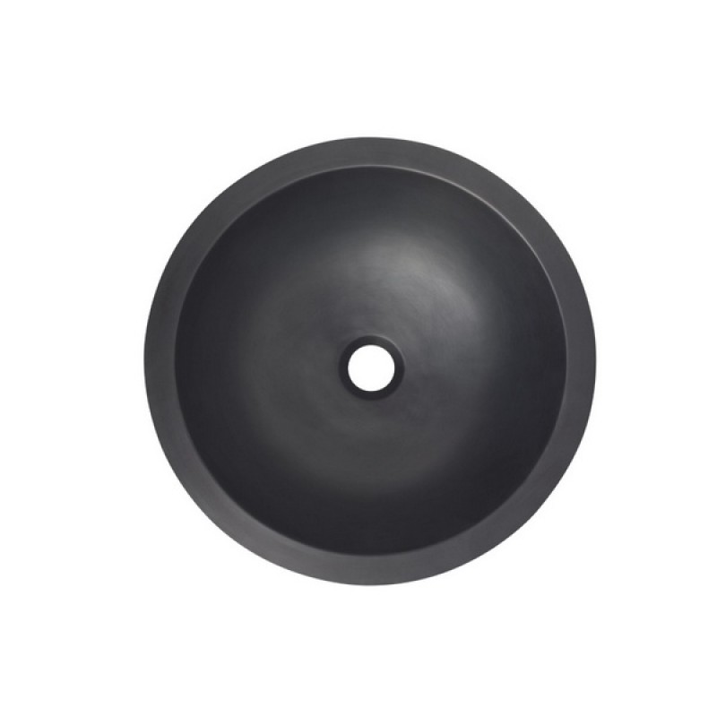 Tacambaro Matte Black Round Handcrafted Under Mount, Drop-In Sink