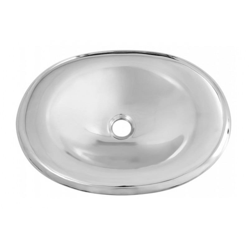 Morelia Bathroom Oval Drop-In Sink, 19 x 14 in, Smooth Nickel