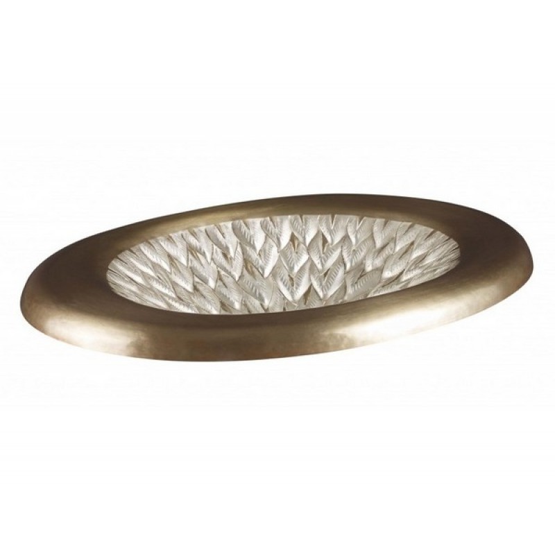 Morelia Pavone Oval Handcrafted Brass and Nickel Drop-In Sink