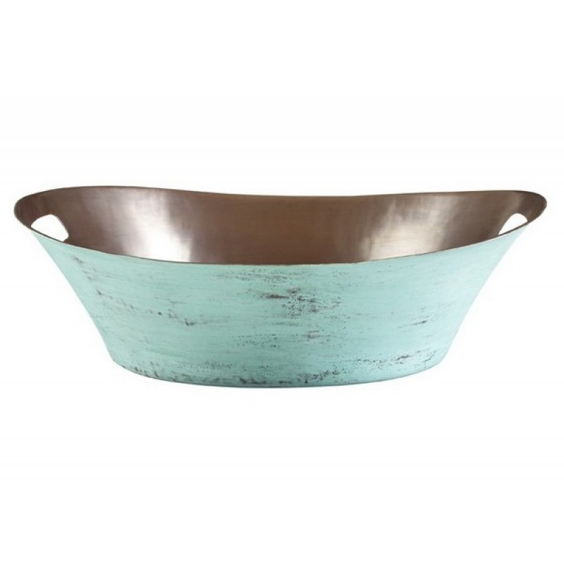 Santa Clara Copper Verde Oval Handcrafted Vessel Sink