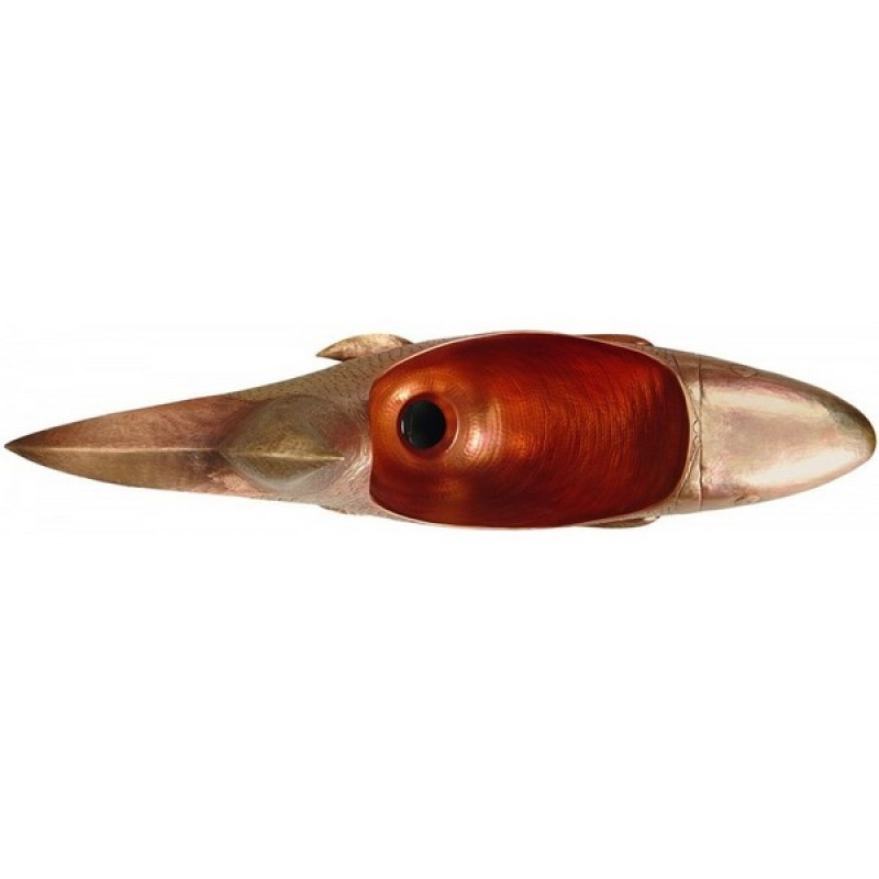 Patzcuaro Fish Shaped Copper Vessel Sink in Antique Satin Gold Finish