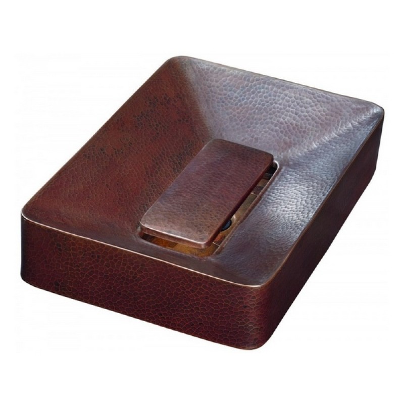 Texcoco Aged Copper Rectangular Handcrafted Vessel Sink