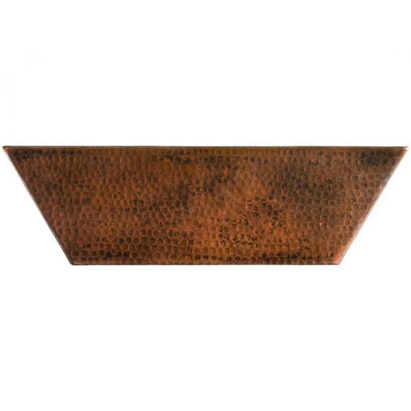 Diego II Rectangular Double Walled Copper Sink With Drain