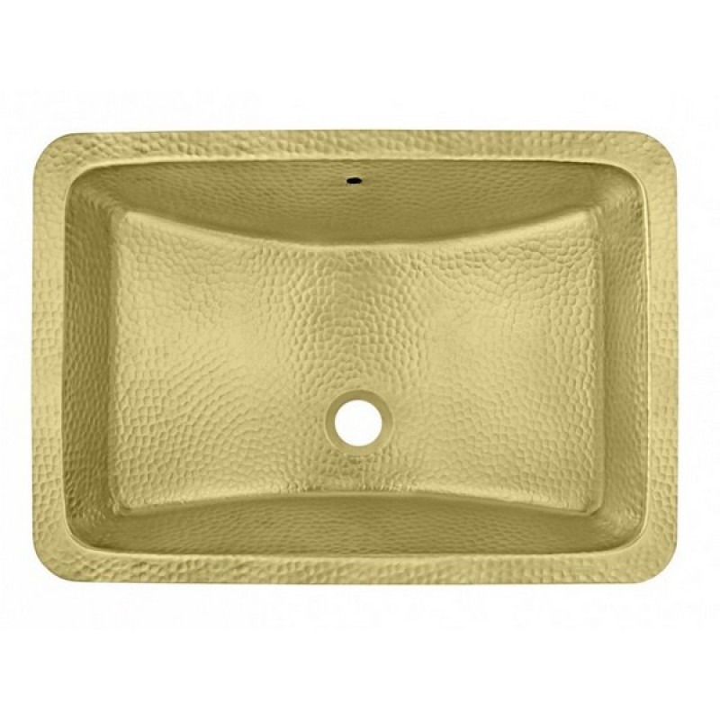 Taxco Matte Brass Rectangular Under Mount Sink with Rounded Bottom