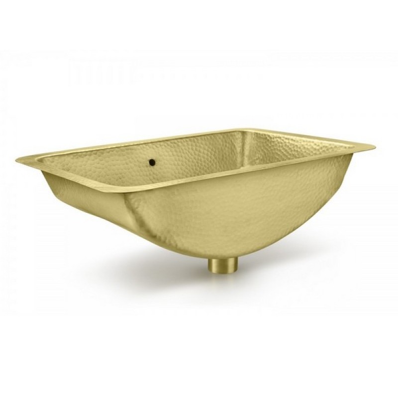 Taxco Matte Brass Rectangular Under Mount Sink with Rounded Bottom