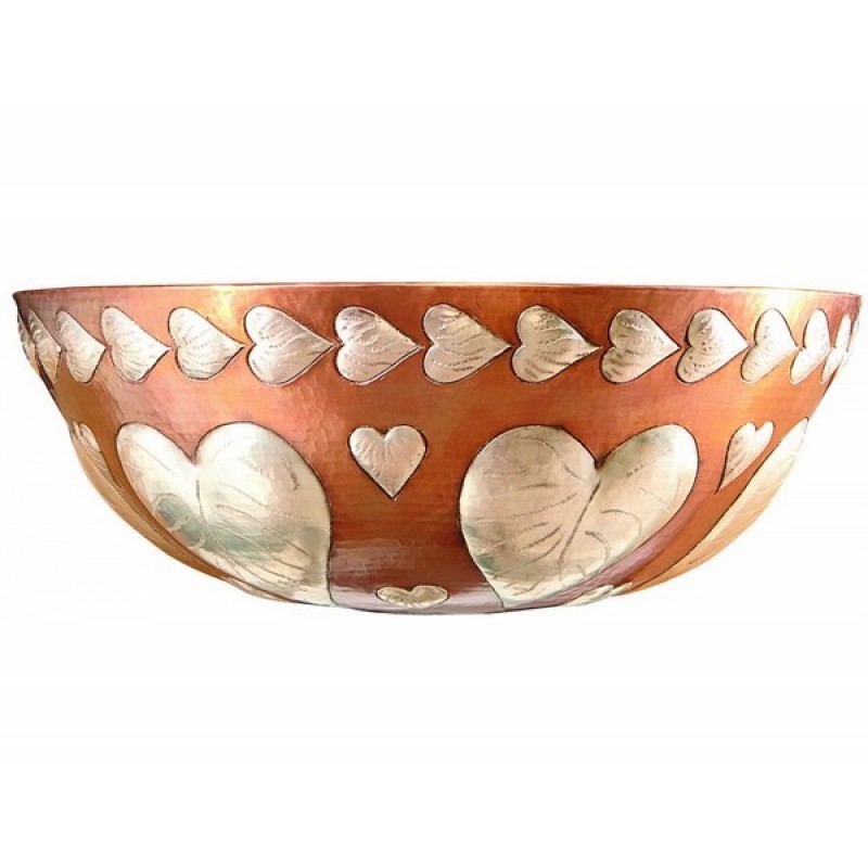 Guadalupe Milagro Round Handcrafted Antique Satin Gold Vessel Sink