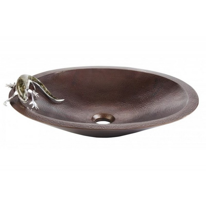 Puebla Aged Copper Oval Handcrafted Vessel Sink