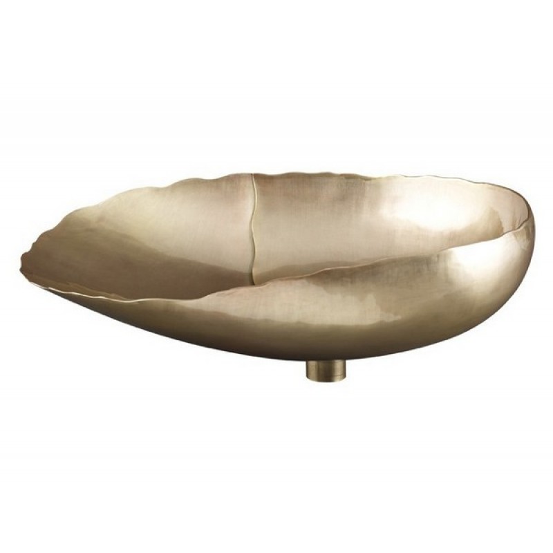 Vallarta Antique Satin Gold Half Shell Shaped Handcrafted Vessel Sink