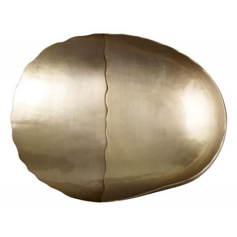 Vallarta Antique Satin Gold Half Shell Shaped Handcrafted Vessel Sink
