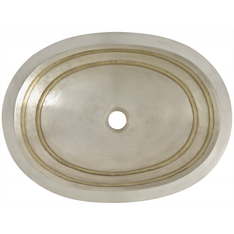 Quintana Bathroom Undermount/Drop-in Sink, 19 x 14 in, Smooth Satin Brass and Burnished Nickel