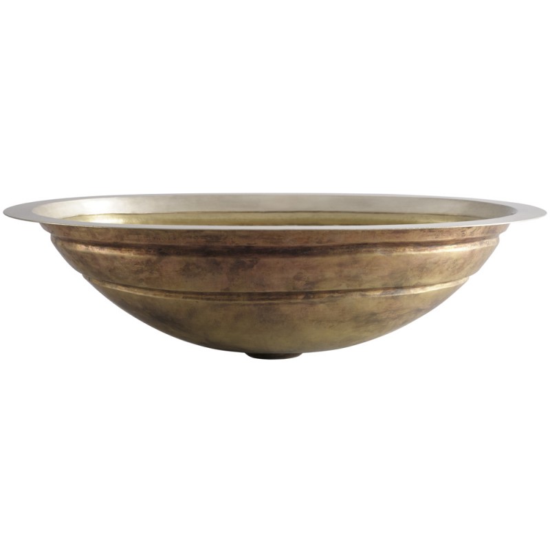 Quintana Bathroom Undermount/Drop-in Sink, 19 x 14 in, Smooth Satin Brass and Burnished Nickel
