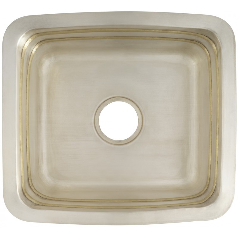 Quintana Square Undermount or Drop In Bar/Prep Sink, 17 x 15 in, Smooth Satin Brass and Burnished Nickel