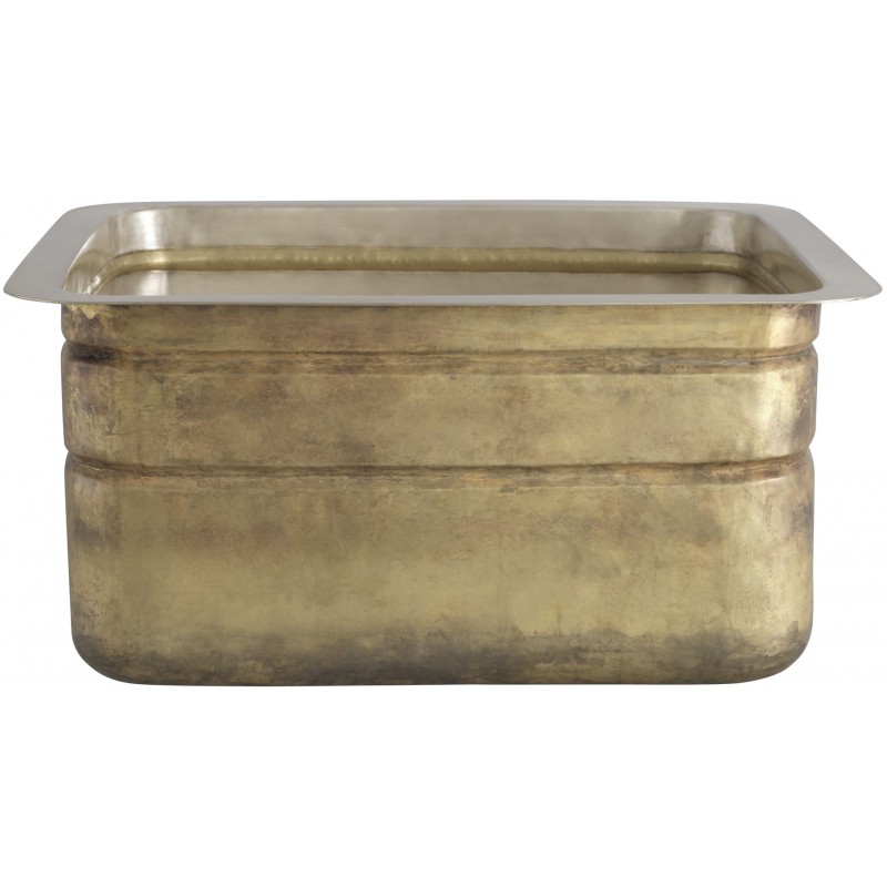 Quintana Square Undermount or Drop In Bar/Prep Sink, 17 x 15 in, Smooth Satin Brass and Burnished Nickel