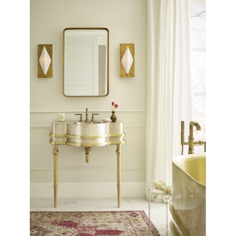 Quintana Handcrafted Vanity, 32 x 22 in, Satin Brass and Burnished Nickel
