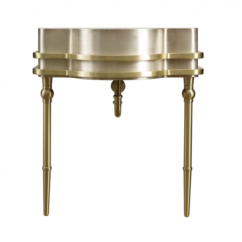 Quintana Handcrafted Vanity, 32 x 22 in, Satin Brass and Burnished Nickel