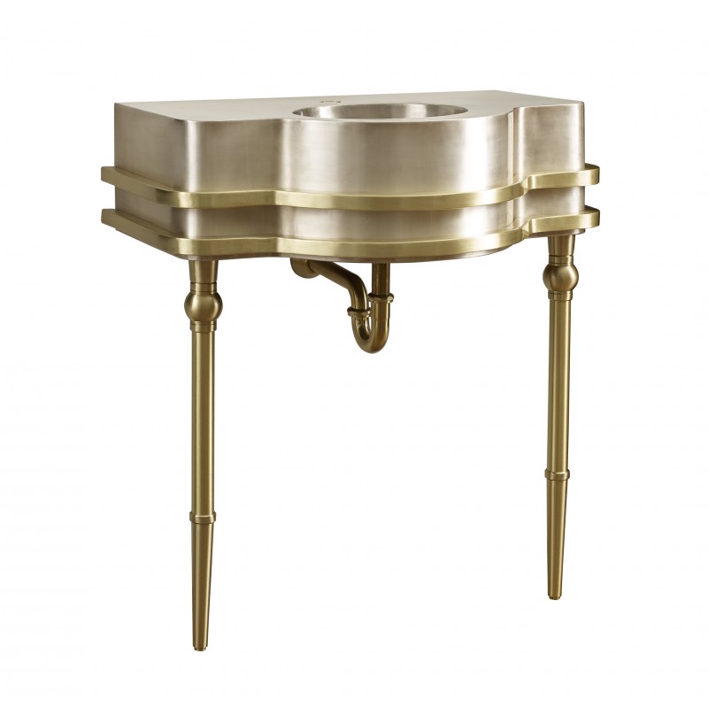 Quintana Handcrafted Vanity, 32 x 22 in, Satin Brass and Burnished Nickel