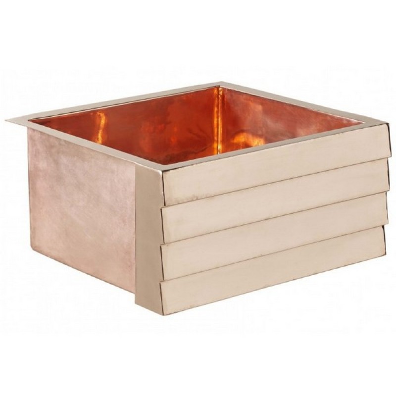 Kahlo Tiered Farmhouse Sink in Rose Gold Finish with Drain