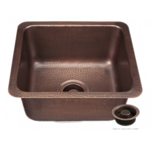 Como Square Copper Bar/Prep Sink With Drain