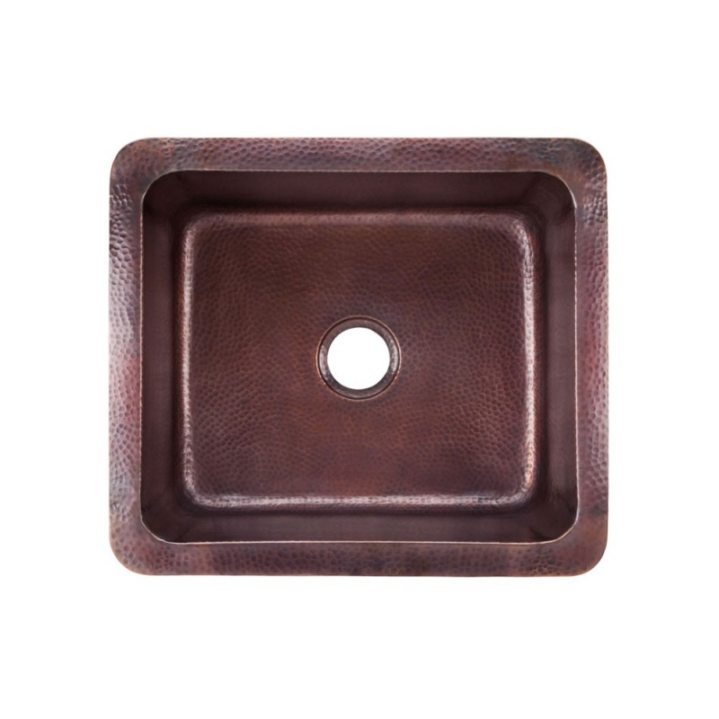 Rivera Undermount or Drop In Bar/Prep Sink, 17 x 15 in, Hammered Aged Copper