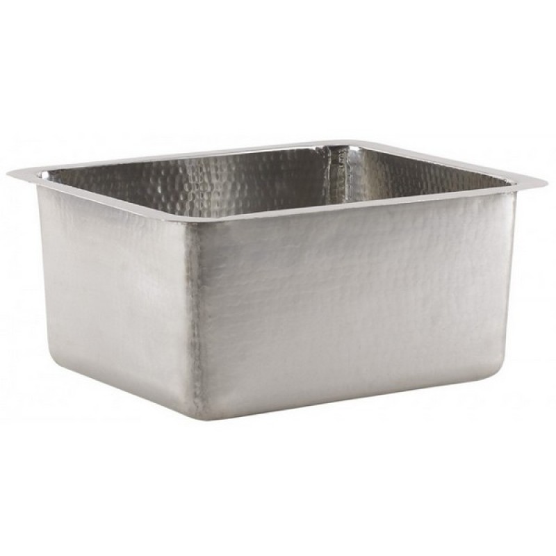 Hammered Stainless Steel Rivera Bar/Prep Sink with Drain