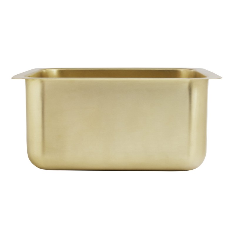 Rivera Undermount or Drop In Bar/Prep Sink, 17 x 15 in, Smooth Semi-Satin Brass
