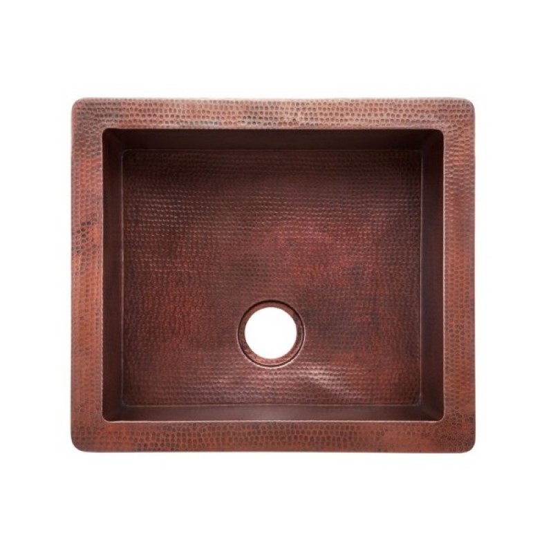 Petit Lucca Black Copper Undermount or Drop In Kitchen Sink With Disposal Flange