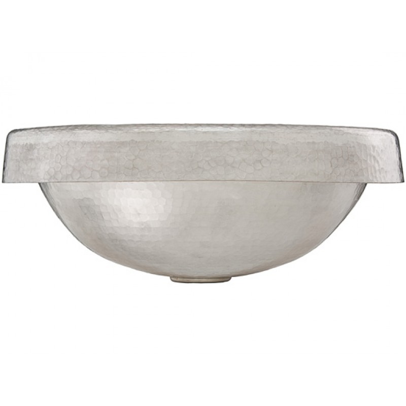Metropoli Round Semi-Double Wall Brushed Nickel Copper Sink With Drain