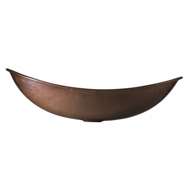 Calder Oval Copper Vessel Sink With Drain