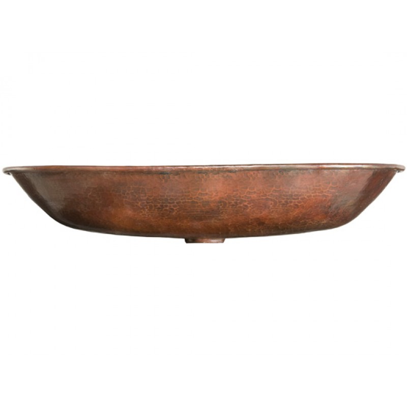 Oval Zen Copper Sink With Drain