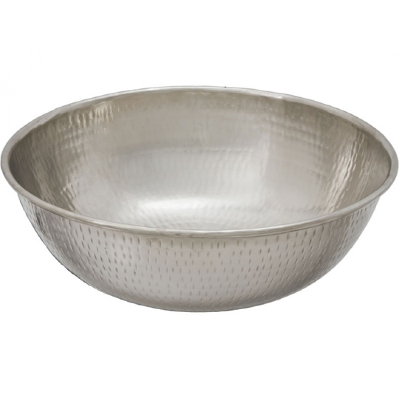 Petit Manet Brushed Nickel Finish Copper Vessel Sink With Drain