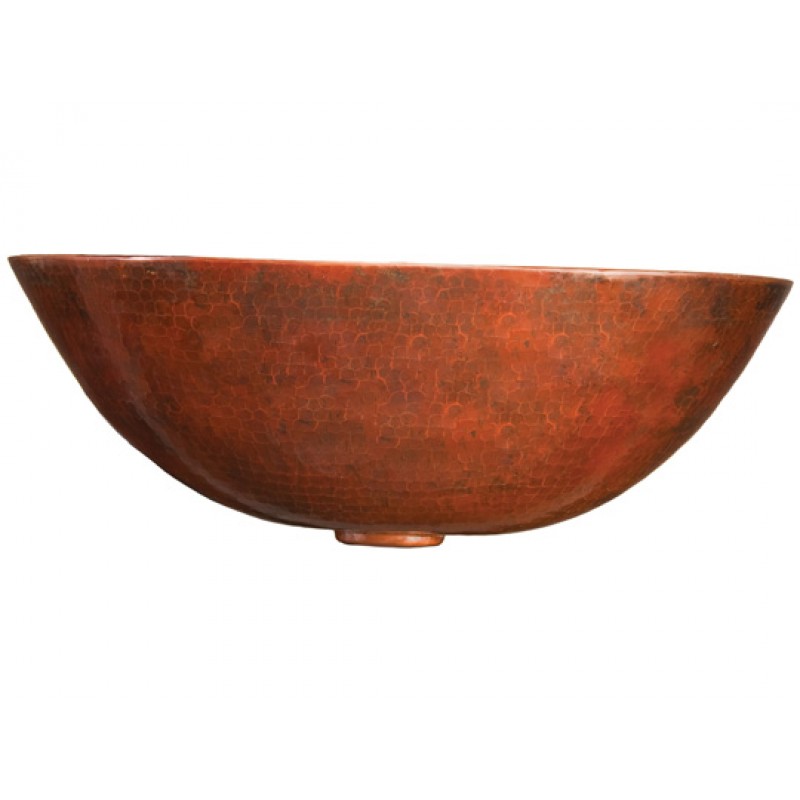 Prana Oval Double Walled Copper Sink With Drain