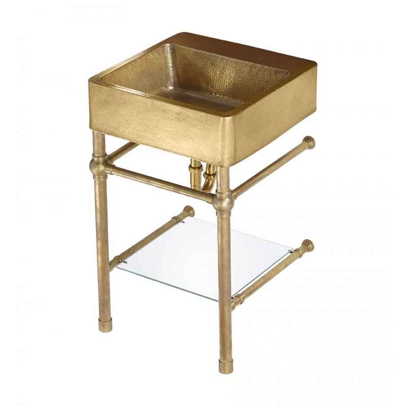 Zacatecas Handcrafted Vanity, 20 x 20 in, Hammered Satin Brass