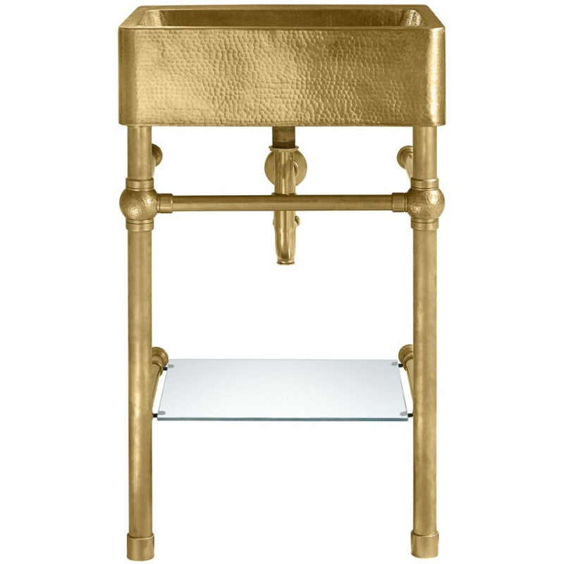 Zacatecas Handcrafted Vanity, 20 x 20 in, Hammered Satin Brass