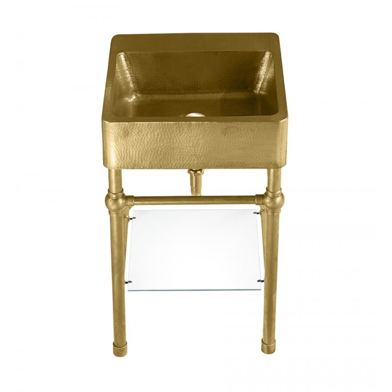 Zacatecas Handcrafted Vanity, 20 x 20 in, Hammered Satin Brass