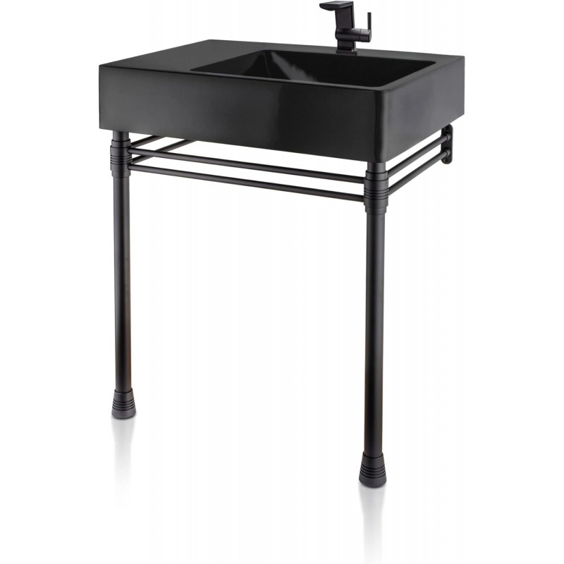 Escondido Handcrafted Vanity, 28 x 20 in, Smooth Matte Black