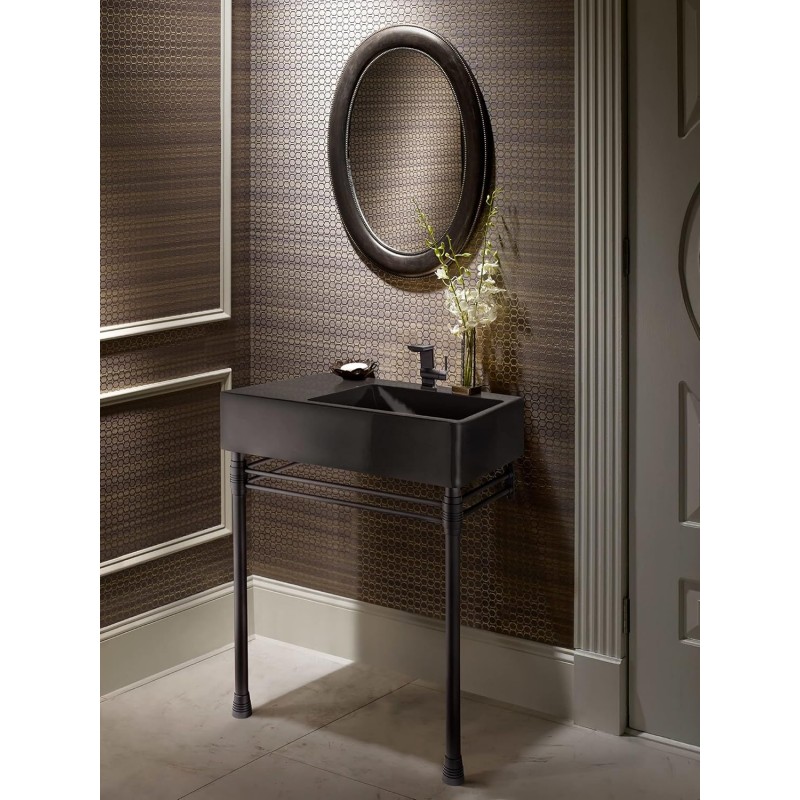 Escondido Handcrafted Vanity, 28 x 20 in, Smooth Matte Black