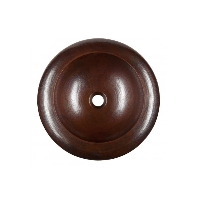 Salamanca Round Aged Copper Vessel Sink With Drain