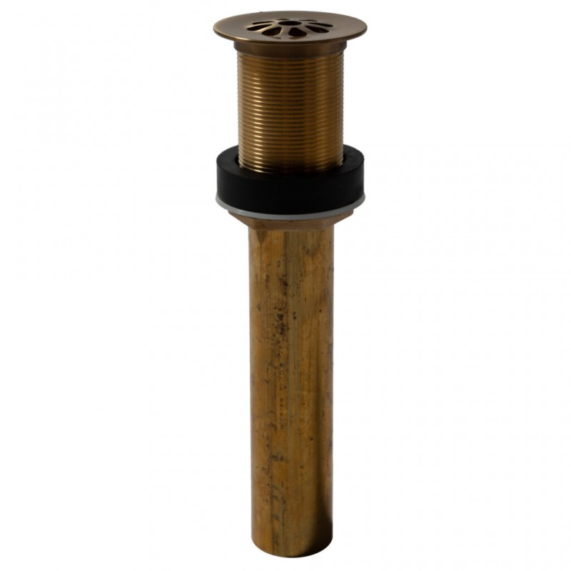 Flower Style Grid Drain in Antique Satin Gold for Copper and Other Metal Sinks