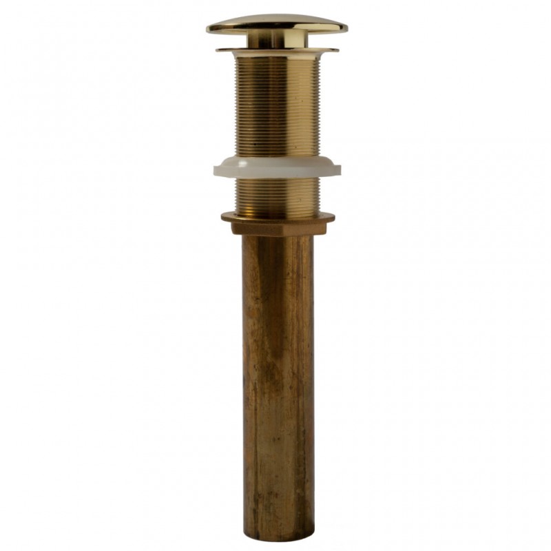 Soft Touch Pop Up Drain in Antique Satin Gold for Copper and Other Metal Sinks