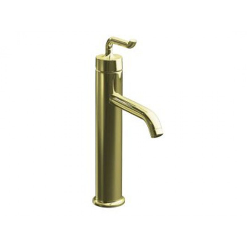 Purist Vessel Faucet - Sculpted Handle - Polished Gold