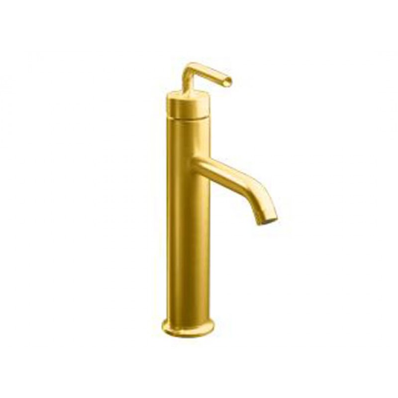 Purist Vessel Faucet - Sculpted Handle - Brushed Gold
